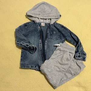Toddler boys denim jacket outfit 4T